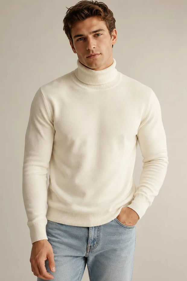 Jersey hombre cuello vuelto slim fit punto liso - Caspar