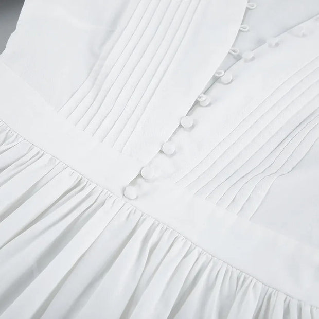 Vestido corto para mujer botones decorativos estilo evasé - Mirella