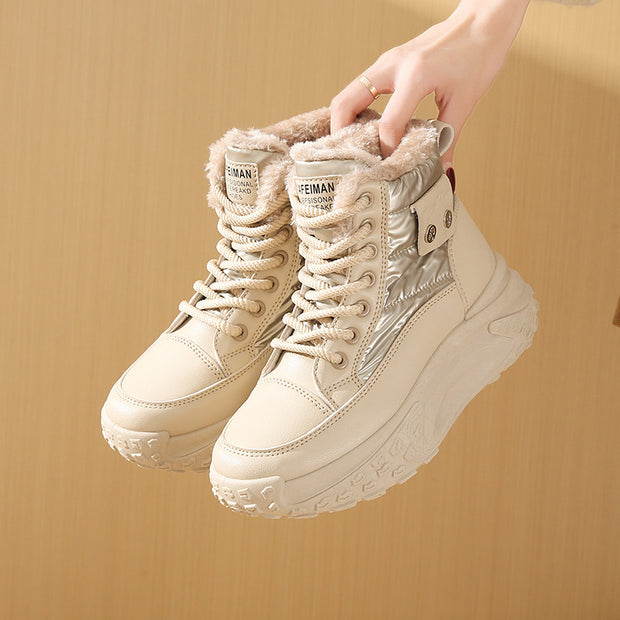 Botas altas para mujer con interior térmico y suela elevada - Mirelda