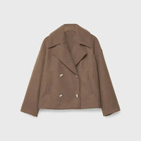 Chaqueta corta de lana con doble botonadura para mujer - Heidi