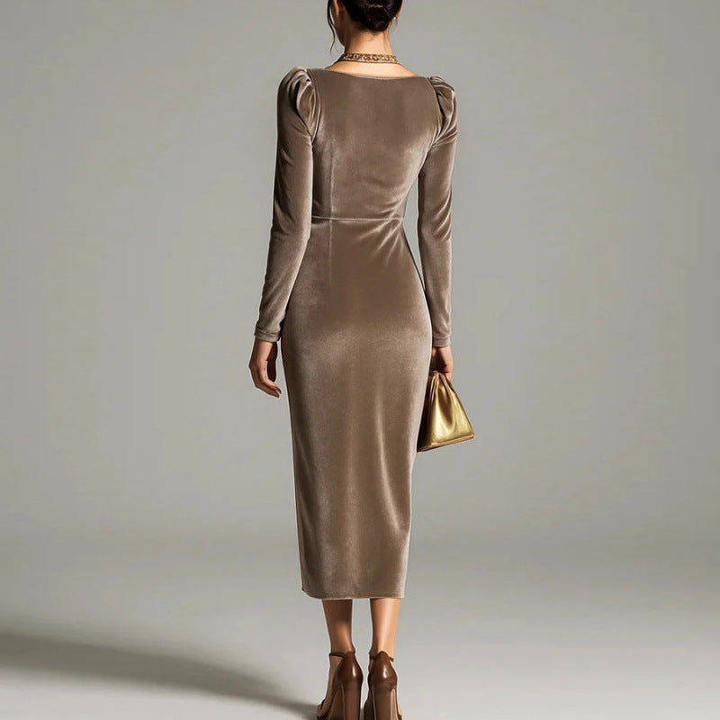 Vestido largo de terciopelo - Nareen
