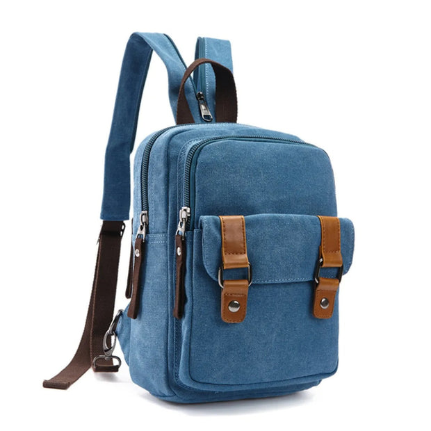 Mochila cruzada unisex con múltiples bolsillos estilo vintage - Axel