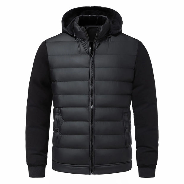 Luc - Abrigo de invierno informal con capucha para hombre