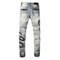 Pantalones vaqueros slim con estampado serpiente - Eldric