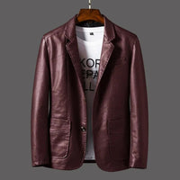 Rodo - Chaqueta de cuero clásica para hombre