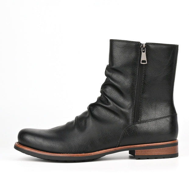 Botas de cuero para hombre con cierre lateral y suela baja - Halvor