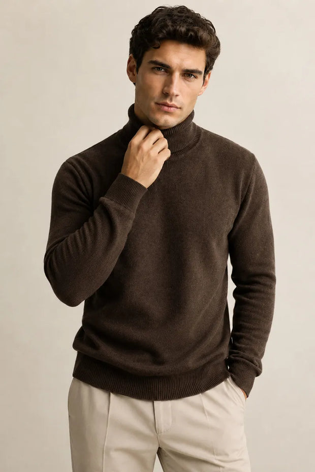 Jersey hombre cuello vuelto slim fit punto liso - Caspar