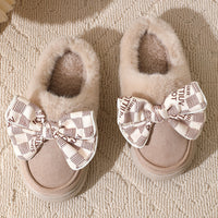 Zapatillas de casa para mujer efecto afelpado con lazo decorativo - Mairene