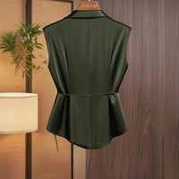 Top cruzado satinado para mujer - Freja
