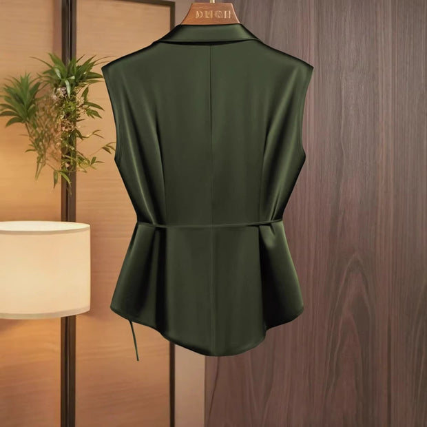 Top cruzado satinado para mujer - Freja