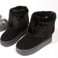 Botines de invierno para mujer con puño de pelo sintetico - Ivanna