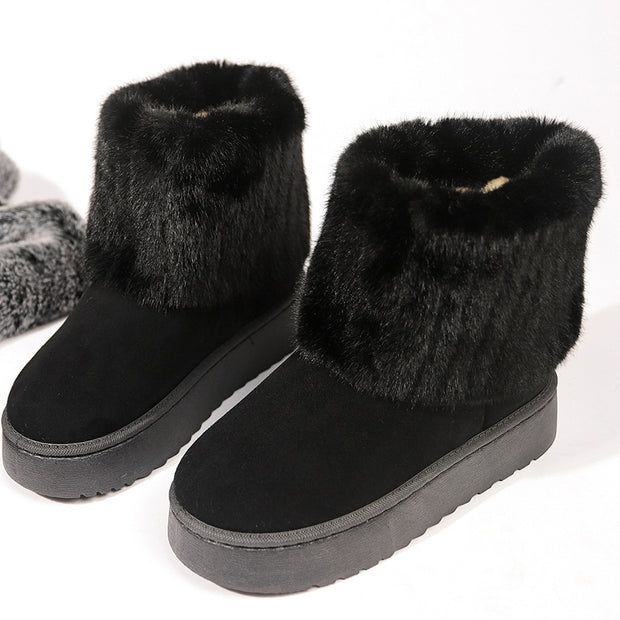 Botines de invierno para mujer con puño de pelo sintetico - Ivanna