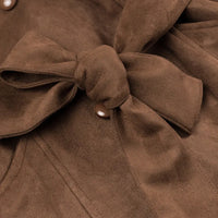Gabardina cruzada con solapas de terciopelo - Alana