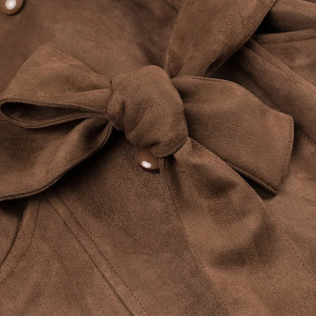 Gabardina cruzada con solapas de terciopelo - Alana