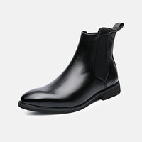 Botines de piel con elastico lateral para hombre - Heberto
