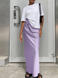 Eva - Maxifalda de satén: estilo casual