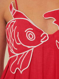 Scarlett - Vestido Semi-Transparente Peces Bordados