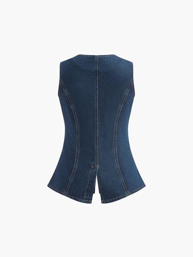 Saula - Conjunto de chaleco vaquero con pantalón corto