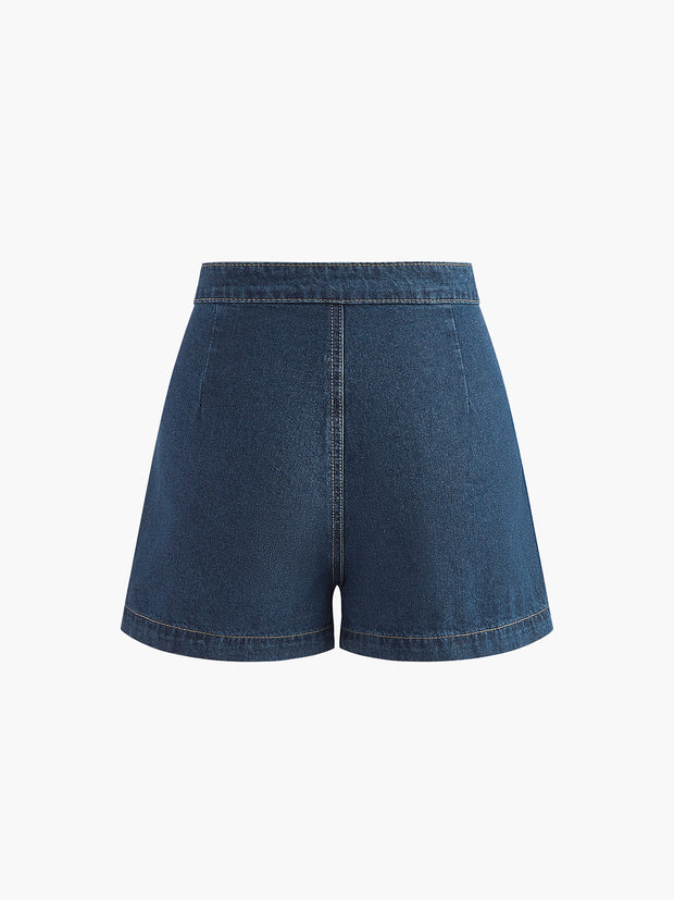 Saula - Conjunto de chaleco vaquero con pantalón corto