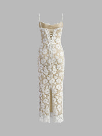Cami - Vestido semitransparente de encaje de doble capa