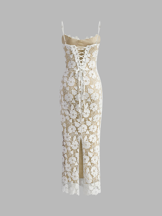 Cami - Vestido semitransparente de encaje de doble capa