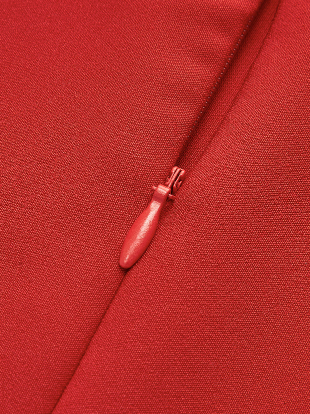 Sabina - Vestido liso minimalista de cuello alto
