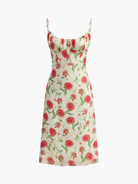 Gisela - Vestido Floral Acanalado con Detalle de Botones