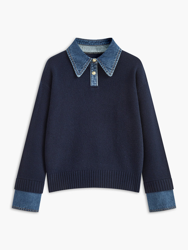Jersey para mujer con cuello camisero - Alriksa