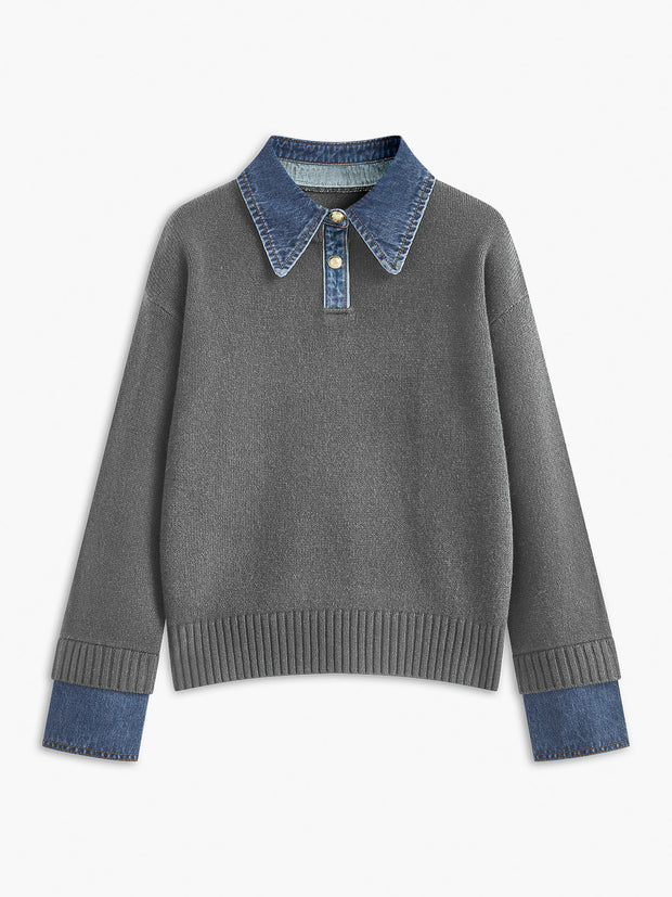 Jersey para mujer con cuello camisero - Alriksa