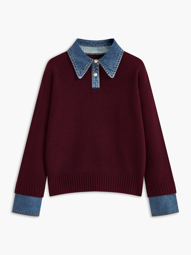Jersey para mujer con cuello camisero - Alriksa