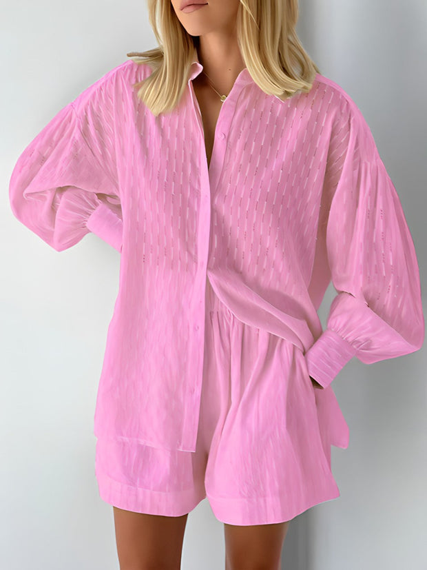 Elena - Camisa elegante y pantalones cortos