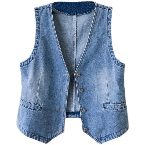 Chaleco de Denim Elegancia Femenina