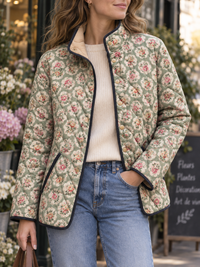 Chaqueta acolchada mujer estampado floral ribetes contraste - Lainey