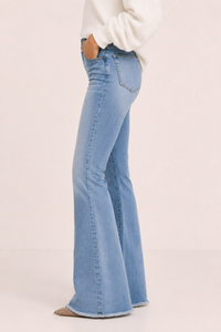 Jeans flare de mujer de cintura alta con pierna acampanada - Greta