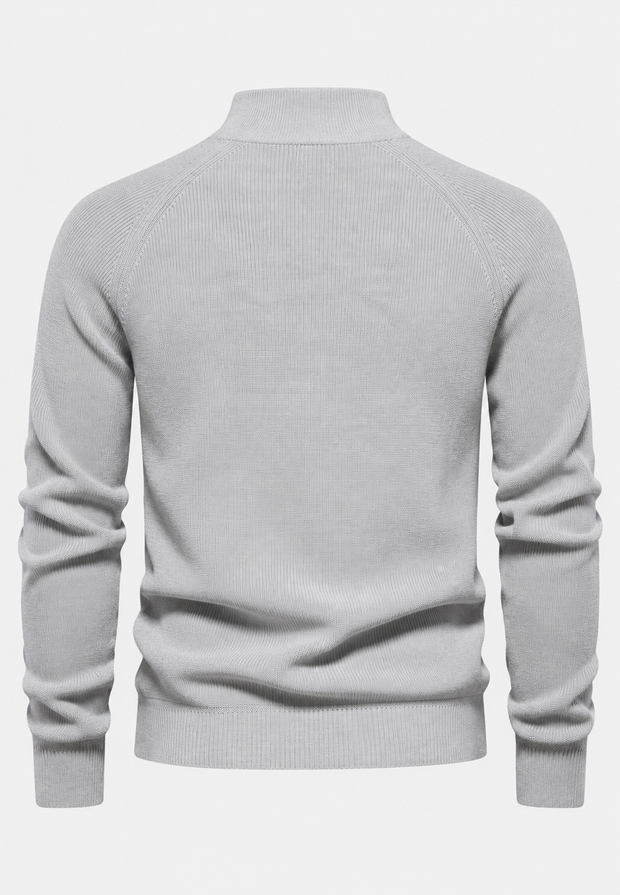 Jersey hombre media cremallera cuello alto manga raglán - Aurel