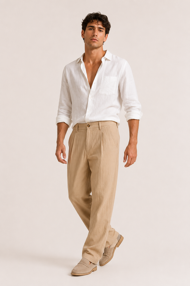 Pantalón de traje hombre de corte amplio y pierna recta - Benedikt