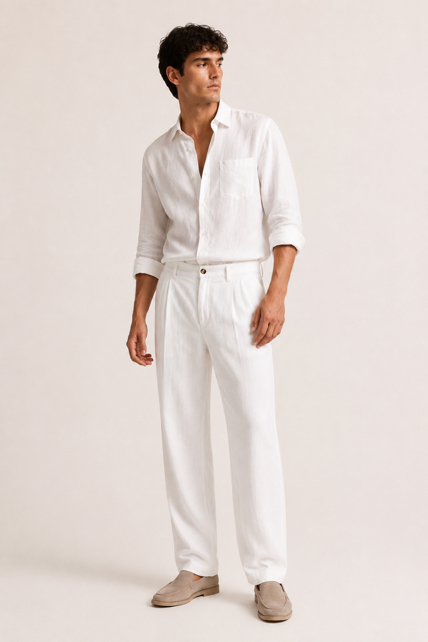 Pantalón de traje hombre de corte amplio y pierna recta - Benedikt