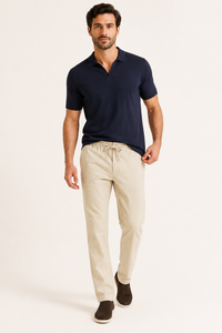 Pantalón casual hombre de pierna recta con cintura elástica - Kaspar