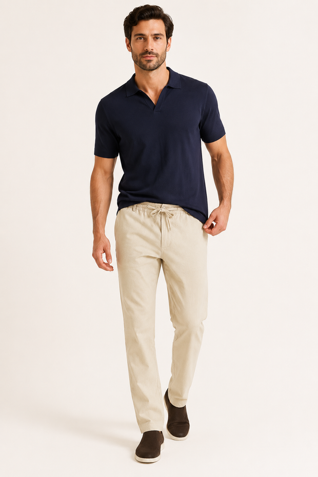 Pantalón casual hombre de pierna recta con cintura elástica - Kaspar