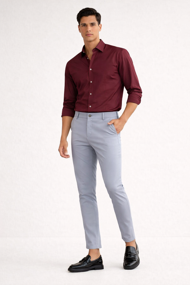 Pantalones chinos para hombre corte slim con cierre clásico - Lionel