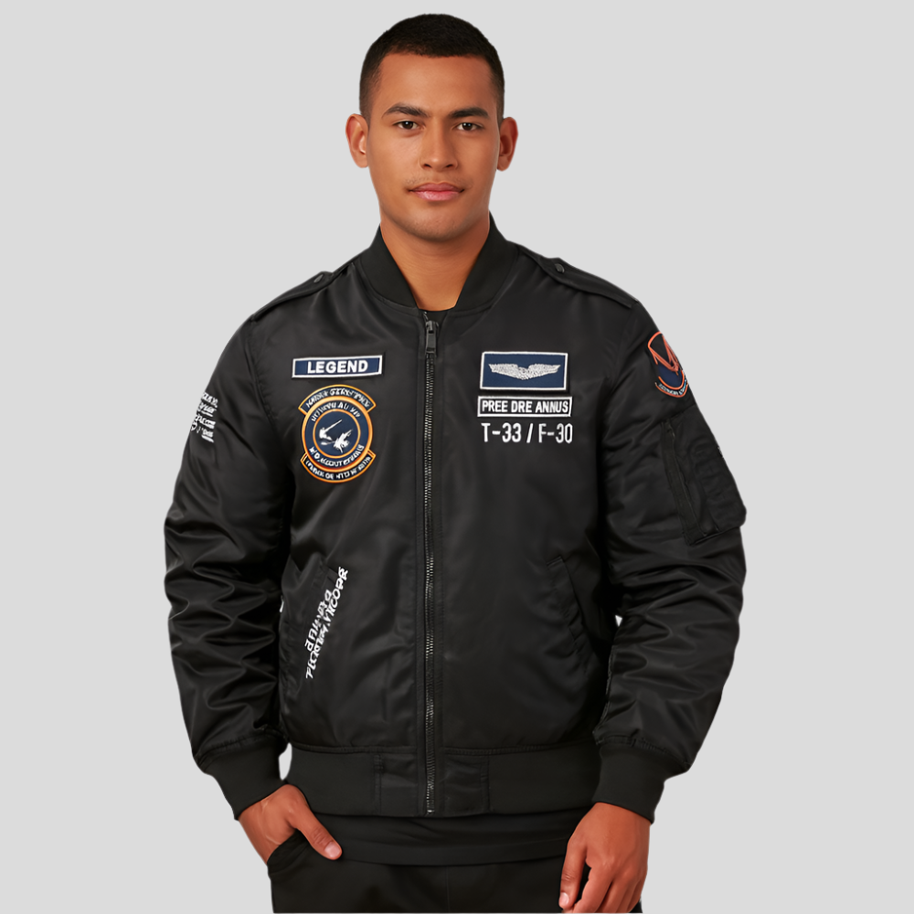 Chaqueta bomber de hombre con parches bordados - Frederick
