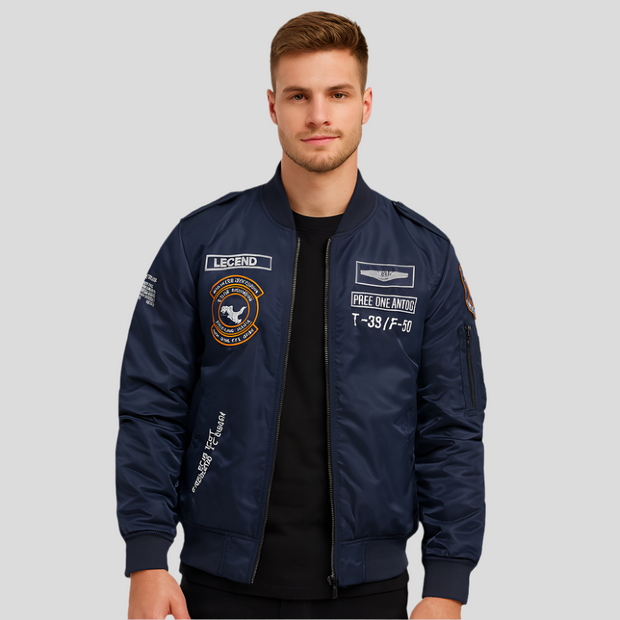 Chaqueta bomber de hombre con parches bordados - Frederick