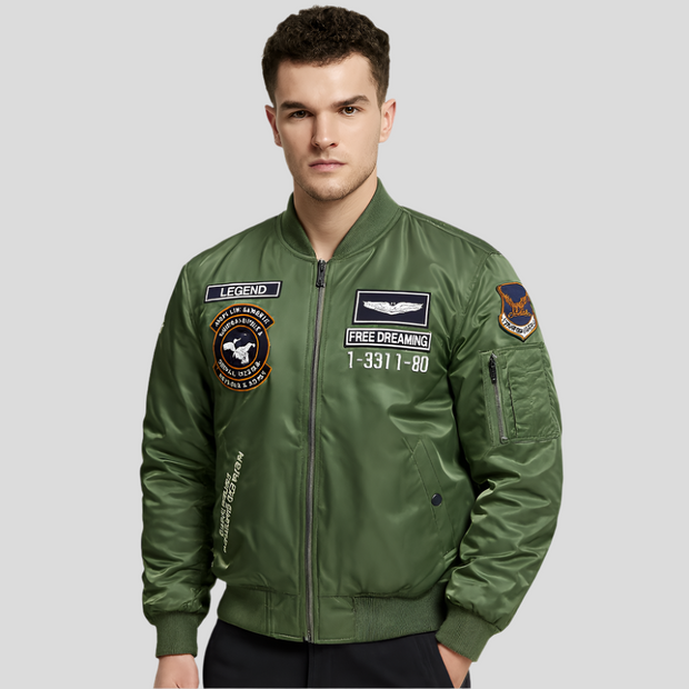Chaqueta bomber de hombre con parches bordados - Frederick