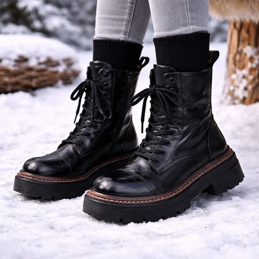 Botas cortas para mujer con suela robusta y cierre lateral - Elviora
