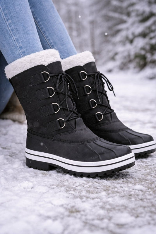 Botas de nieve para mujer impermeables caña media con cordones - Cinthia