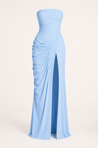 Vestido largo mujer evento elegante corte ajustado abertura lateral - Ottilie