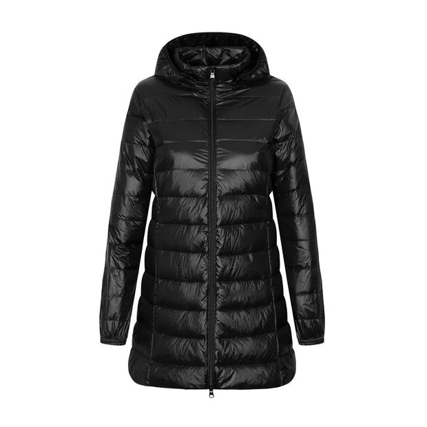 Chaqueta mujer acolchado largo con capucha - Yvette