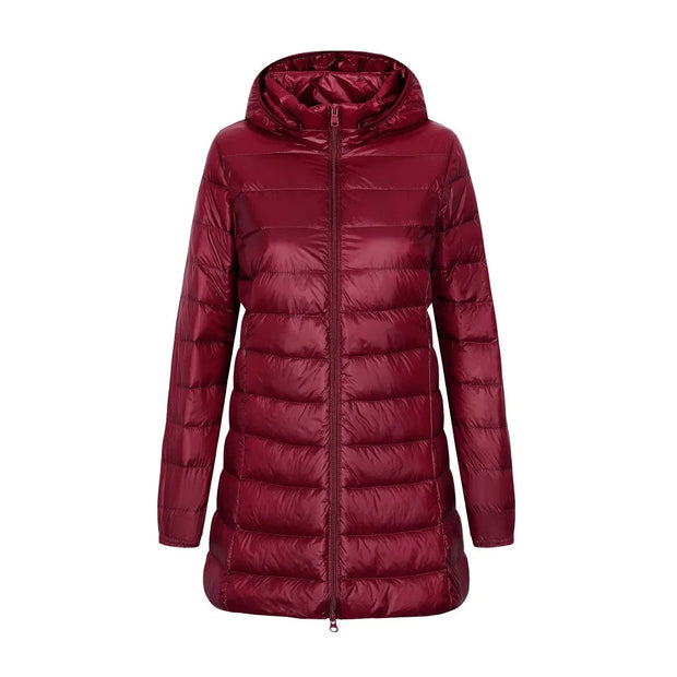 Chaqueta mujer acolchado largo con capucha - Yvette