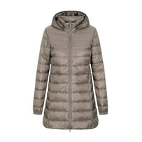 Chaqueta mujer acolchado largo con capucha - Yvette