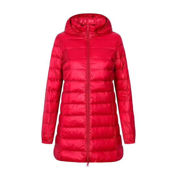 Chaqueta mujer acolchado largo con capucha - Yvette